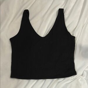Black soft v neck tank